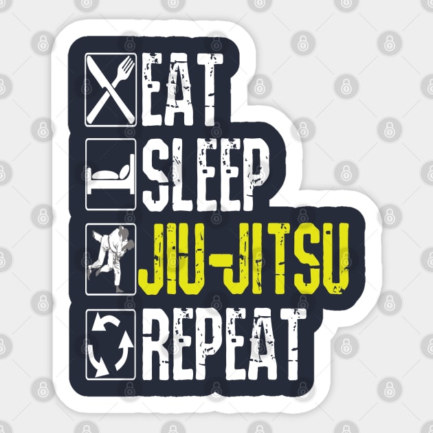 Eat Sleep Jiu-Jitsu Repeat Brazilian Jiu Jitsu Sticker by pho702